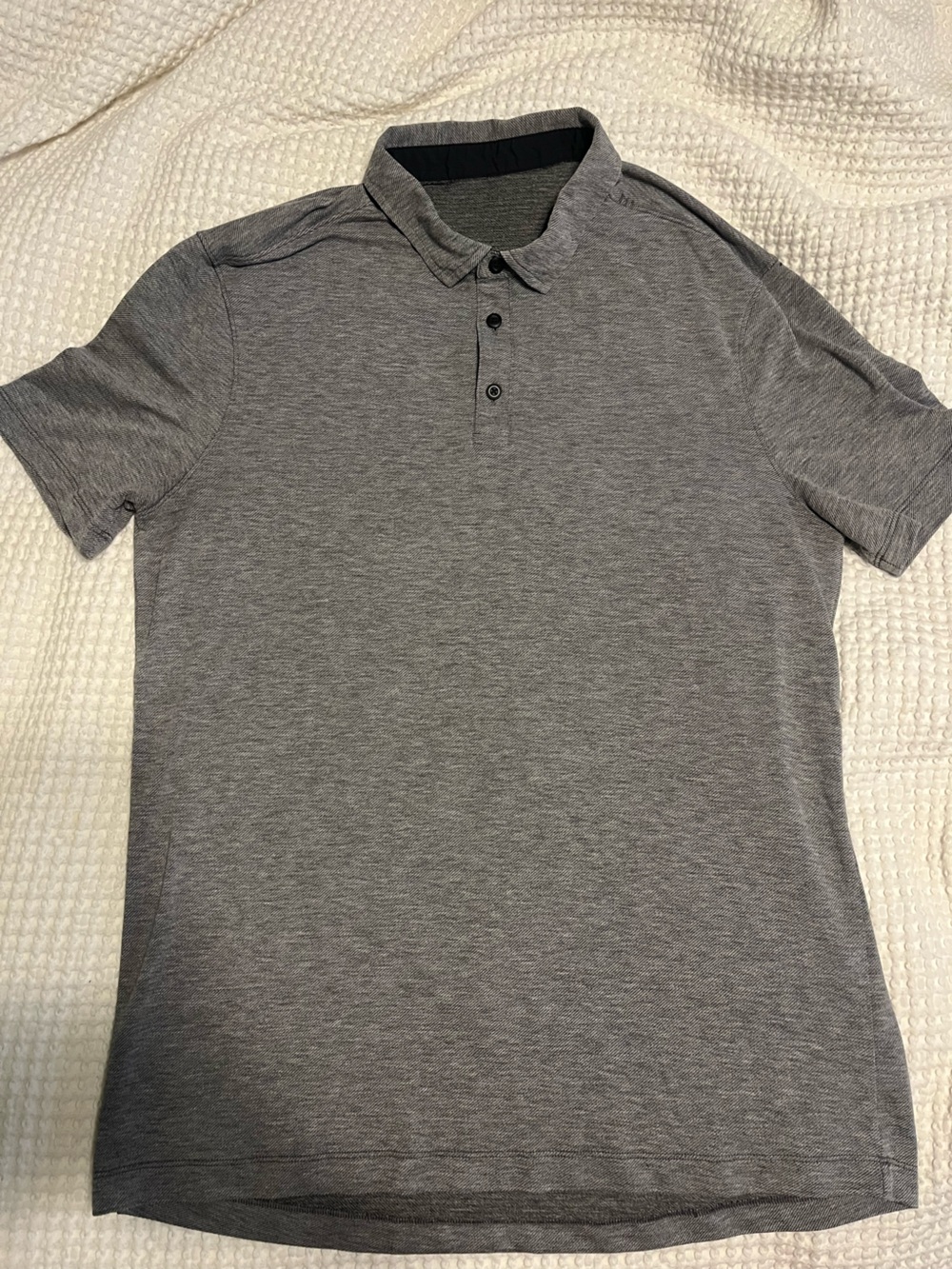 Men's Gray Short-Sleeve Polo Shirt